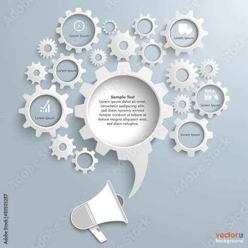 Speech Bubble Gear Machine Bullhorn