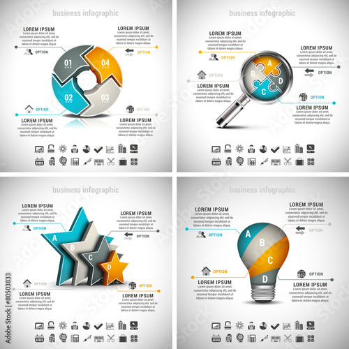 4 in 1 Business Infographics