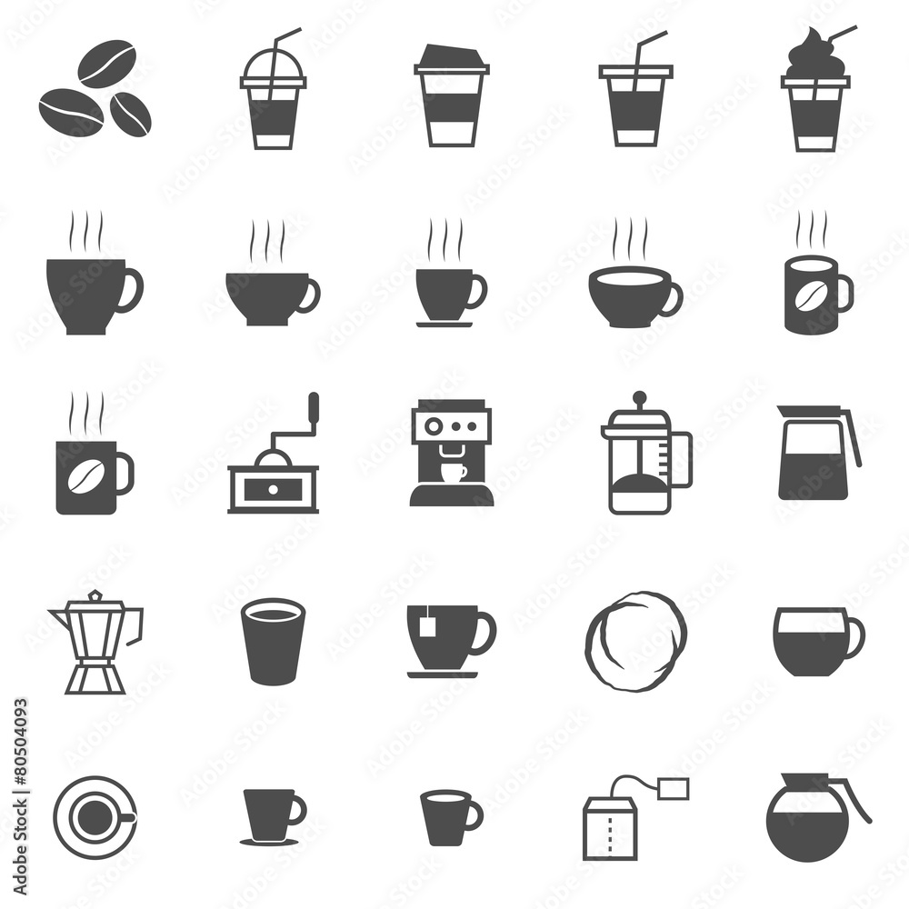 Coffee icons on white background Coffee icons on white background