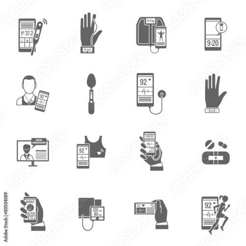 Digital Health Icons Set