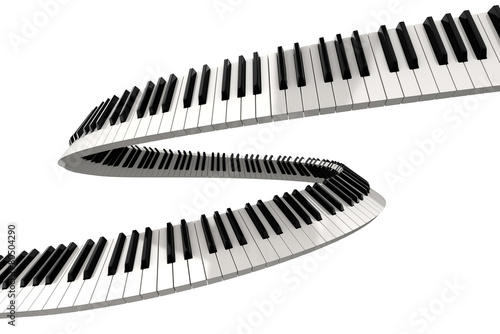 Piano keys  clipping path included 