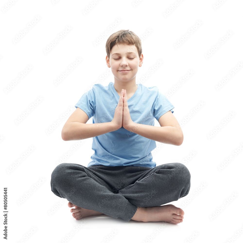 Young boy doing yoga Young boy doing yoga