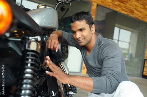 Obraz na plátne Repairing motorcycle