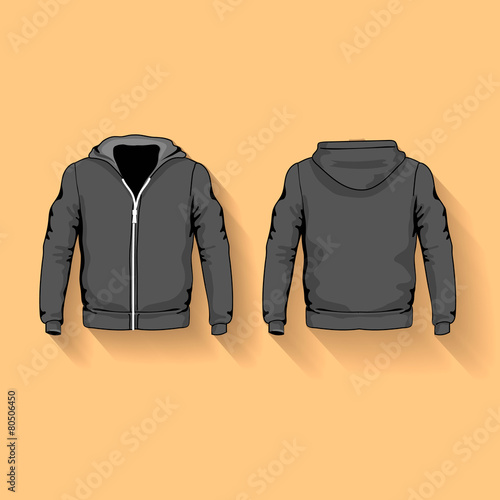 Men s hoodie shirts template front and back