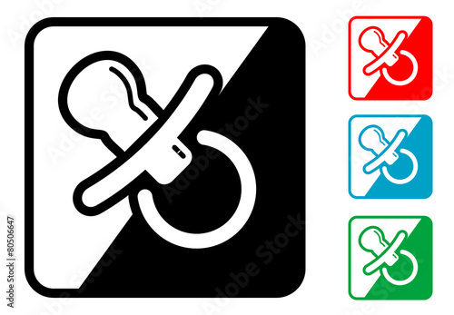 Icono simbolo chupete en varios colores