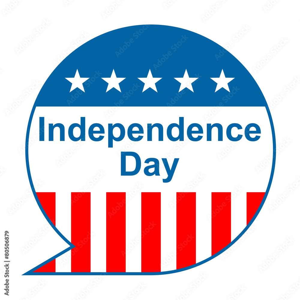 Icono texto Independence Day con fondo bandera Icono texto Independence Day con fondo bandera