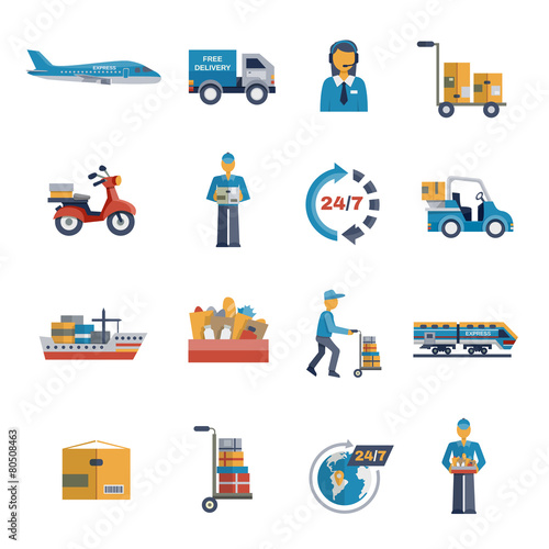 Delivery Icons Flat Set