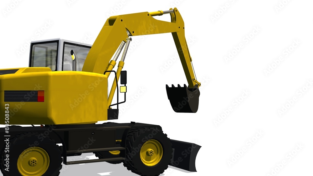 Excavators isolated on white background Excavators isolated on white background