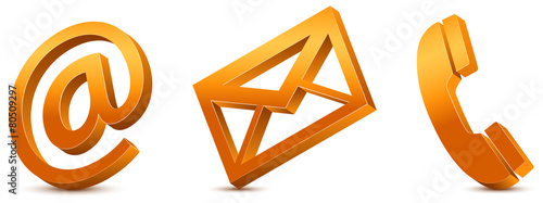 Contact Us – Orange Icons 3D