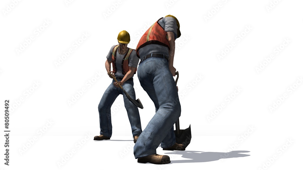 Construction worker with helmet and shovel Construction worker with helmet and shovel