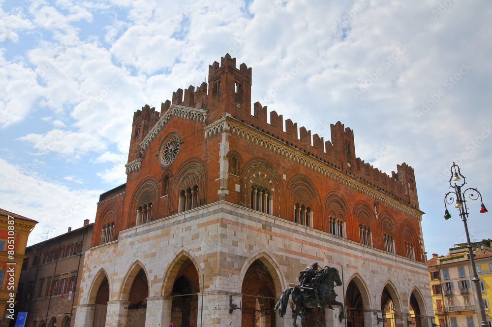 Gothic Palace. Piacenza. Emilia-Romagna. Italy.