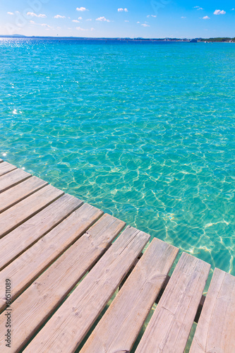 Platja de Alcudia beach pier in Mallorca Majorca