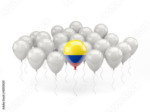 Air balloons with flag of colombia