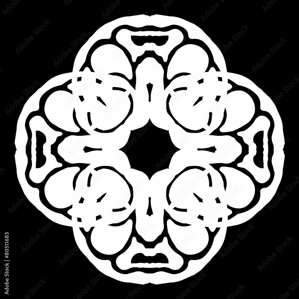 Fototapeta premium ornament, stencil round pattern, cut out design, decor element