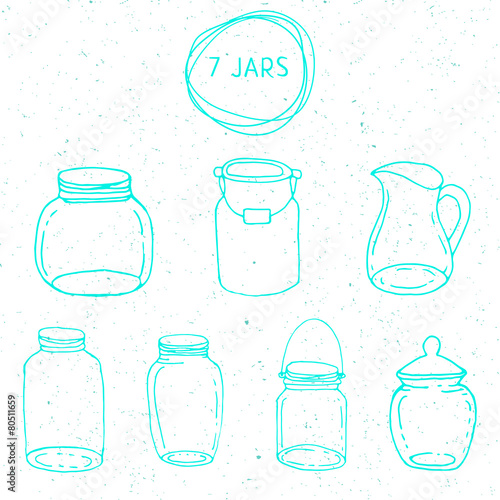 Set of mason jar objects