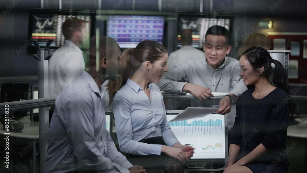 custom made wallpaper toronto digitalCasual team of financial traders taking a look at the figures