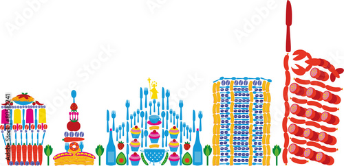 Milan skyline composed by food for the Expo 2015