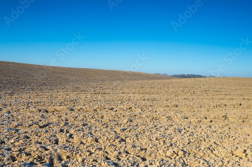 Plowed field landscape