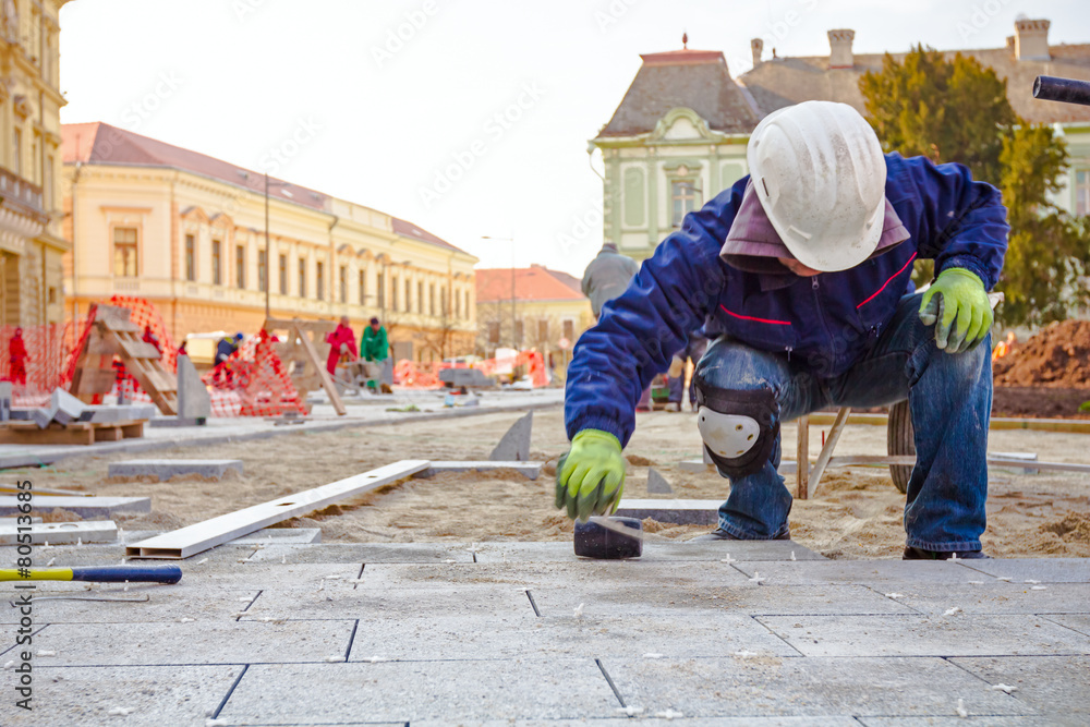 Pavers at work