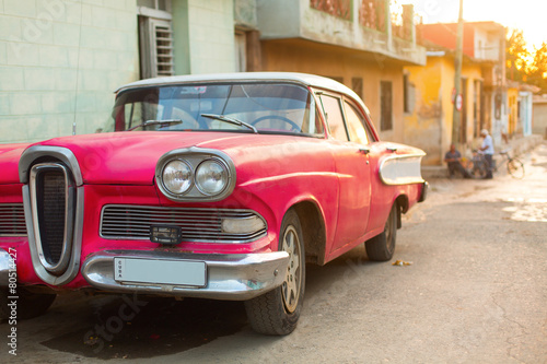 Street of Trinidad, Cuba. Old classic car © danmir12