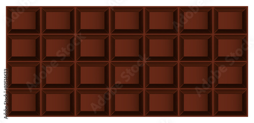 Three-dimensional vector tile dark or milk chocolate top view
