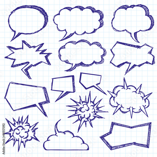 Vector Sketch Background With Speech Bubbles