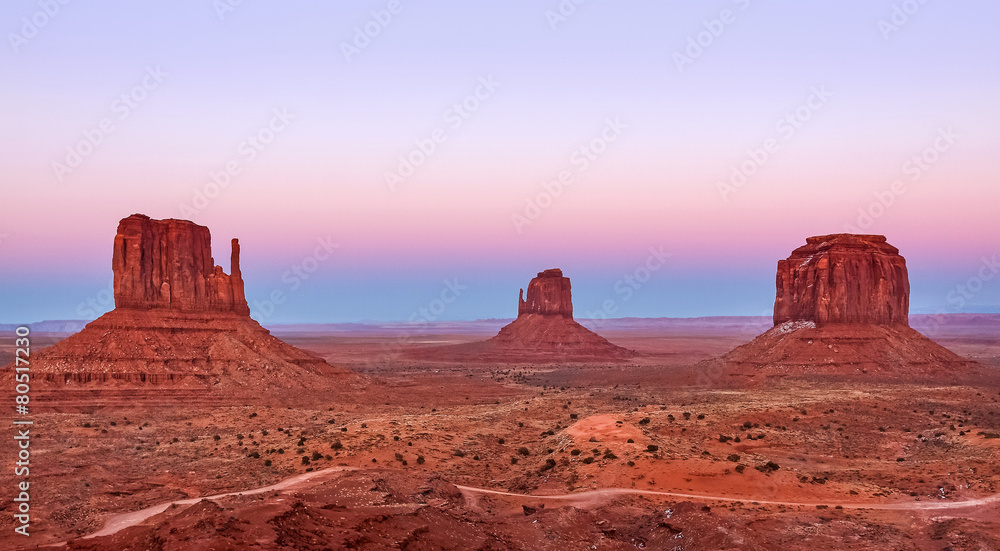 Monument Valley at sunset, Utah National Park, USA.