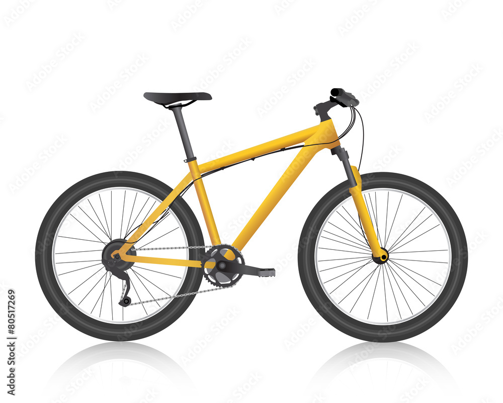 Realistic mountain bike gold vector