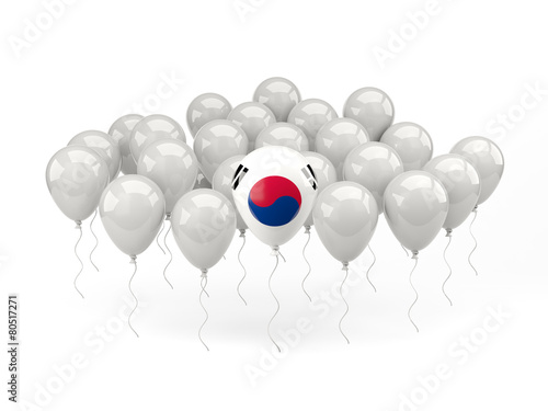 Air balloons with flag of south korea