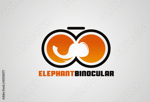 Elephant binocular logo vector