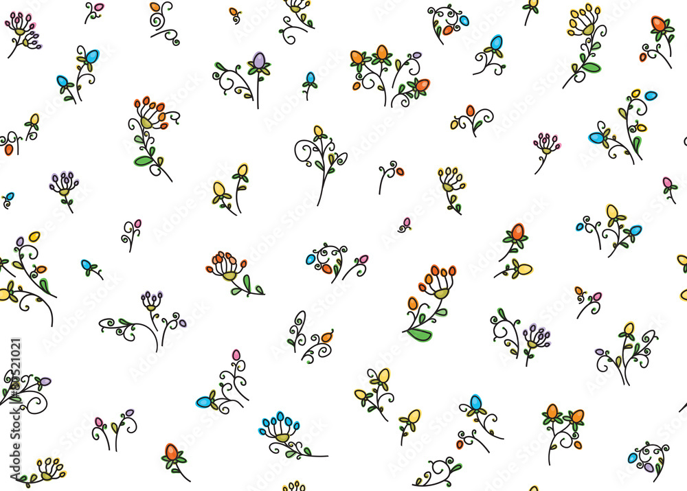 Vector seamless floral pattern. Vector seamless floral pattern.