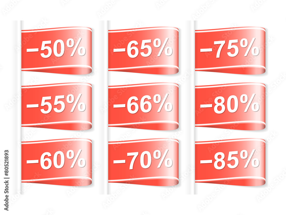 Set of discount labels. Part one. Vector illustration Set of discount labels. Part one. Vector illustration