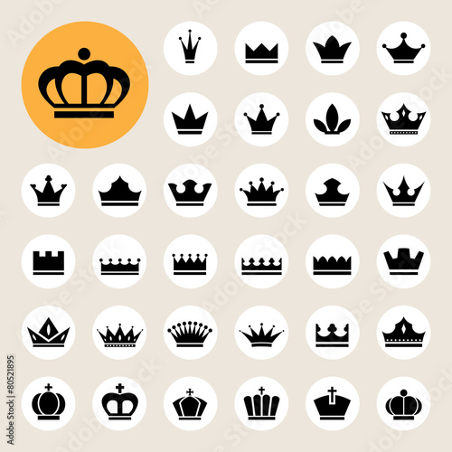 Basic Crown icons set © kanate
