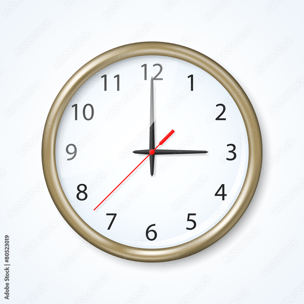 Wall clock on the neutral background Wall clock on the neutral background