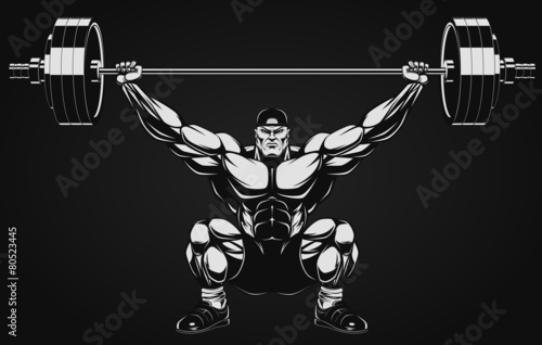 Bodybuilder with a barbell