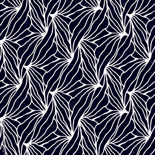 Abstract geometric monochrome pattern with unusual forms