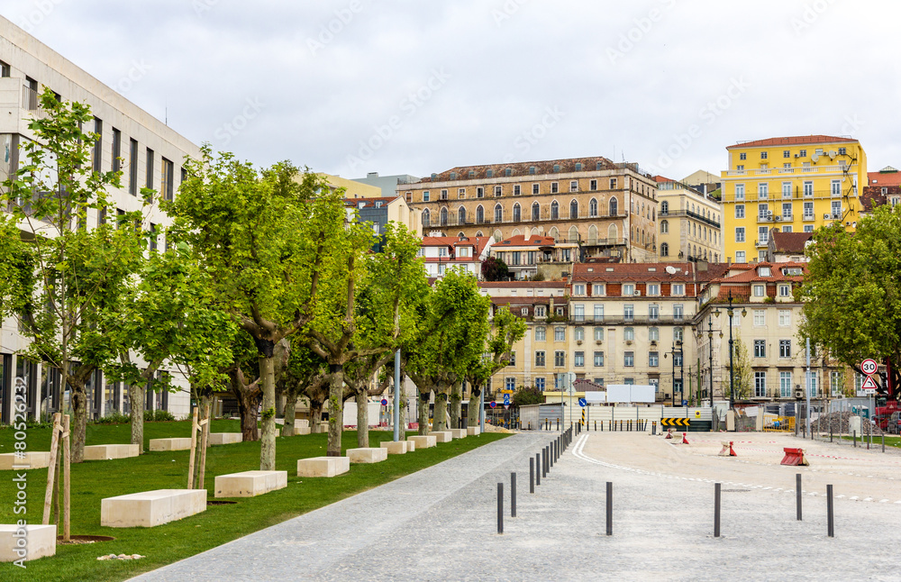Buildings in the city center of Lisbon - Portugal