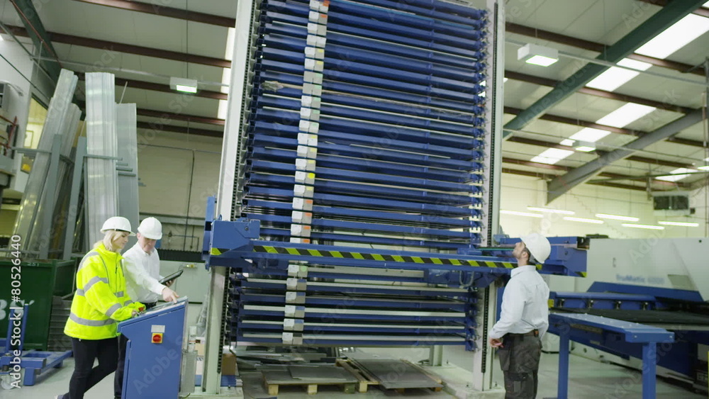 custom made wallpaper toronto digitalA team of warehouse workers chat together as they operate some heavy machinery