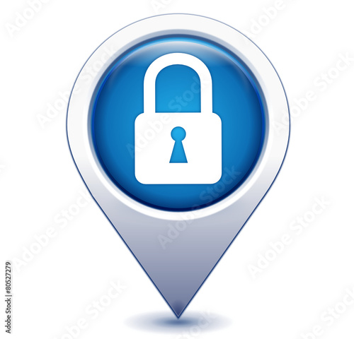 cadenas sur marqueur gps bleu
