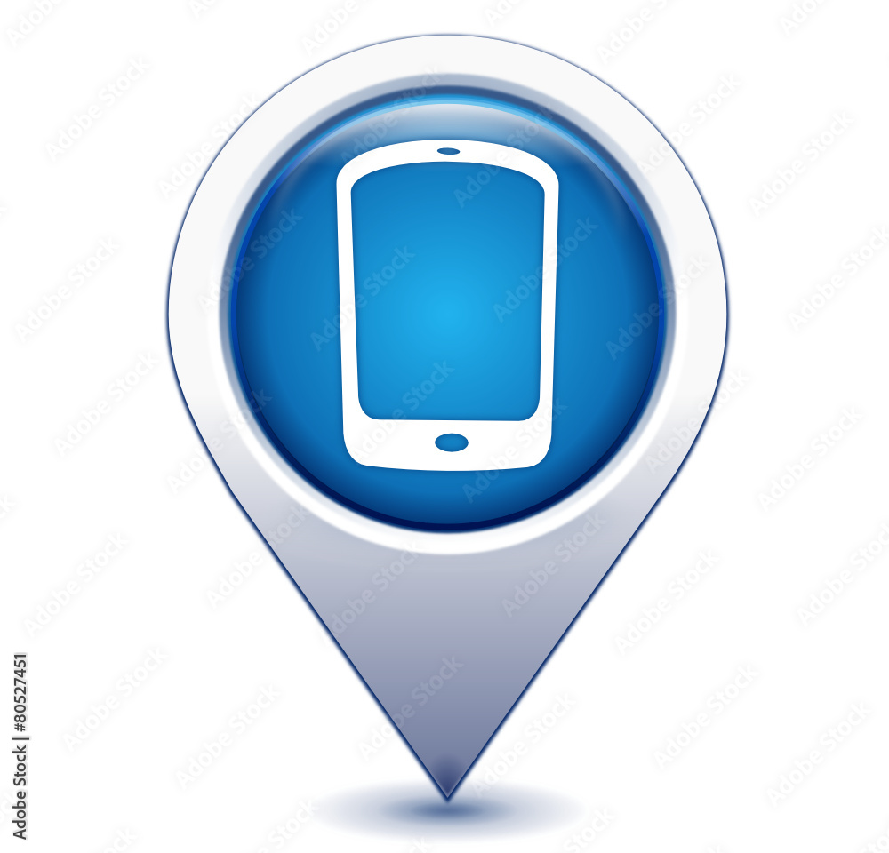 smartphone sur marqueur géolocalisation bleu smartphone sur marqueur géolocalisation bleu