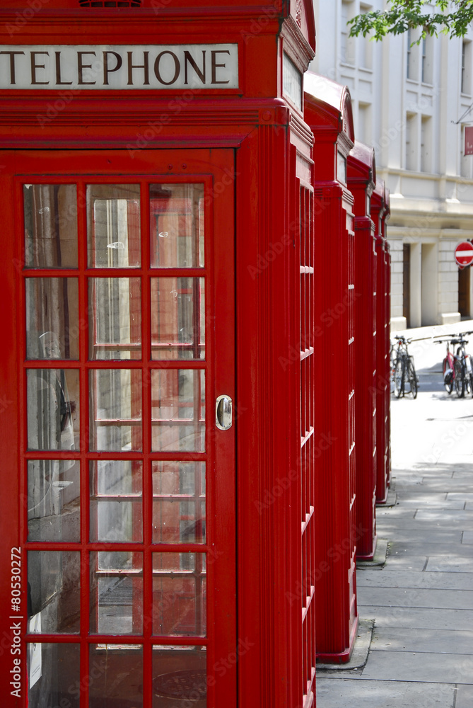 Fototapeta premium telephone booths detail