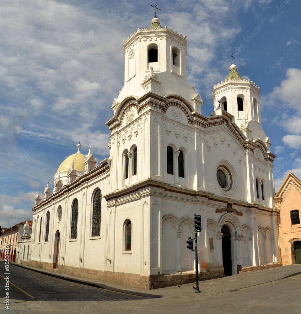 Spanish Colonial Catholic Christian Church in Cuenca, Ecuador