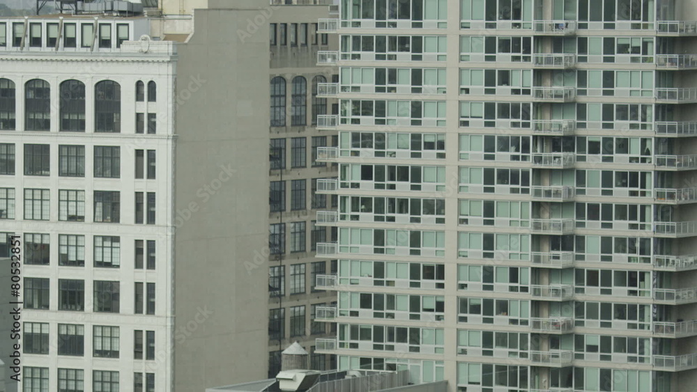 High angle view of apartment buildings in a residential district of New York High angle view of apartment buildings in a residential district of New York