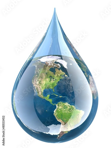 Water. 3D. Earth Droplet