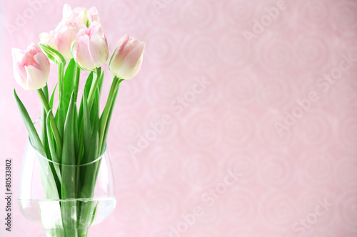 Beautiful spring flowers on pink background © Africa Studio