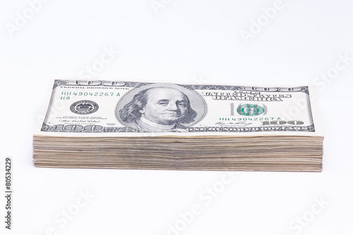 Dollars and Isolated On White