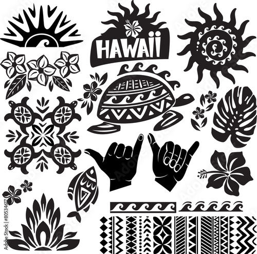 Hawaii Set in black and white