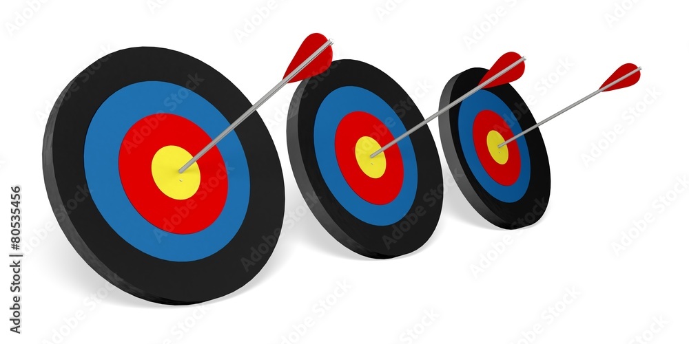 Marketing. 3D. Bullseyes in a row Marketing. 3D. Bullseyes in a row