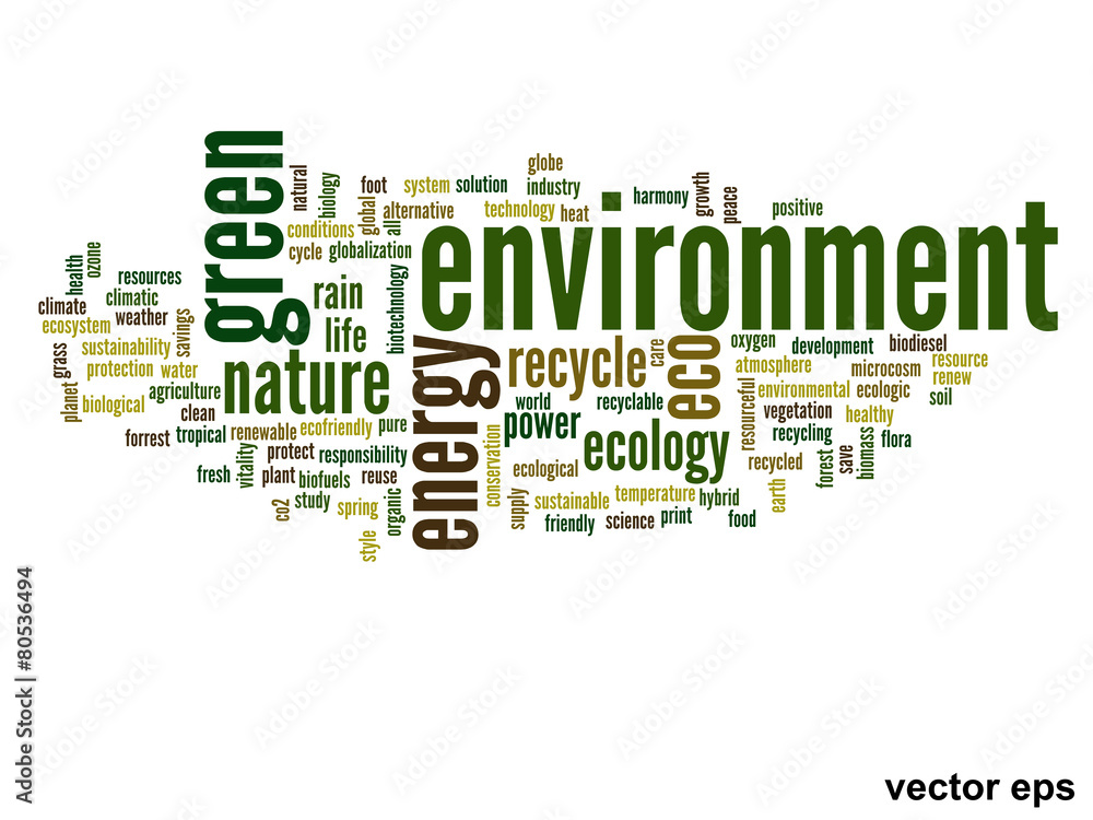 Vector conceptual ecology word cloud Vector conceptual ecology word cloud