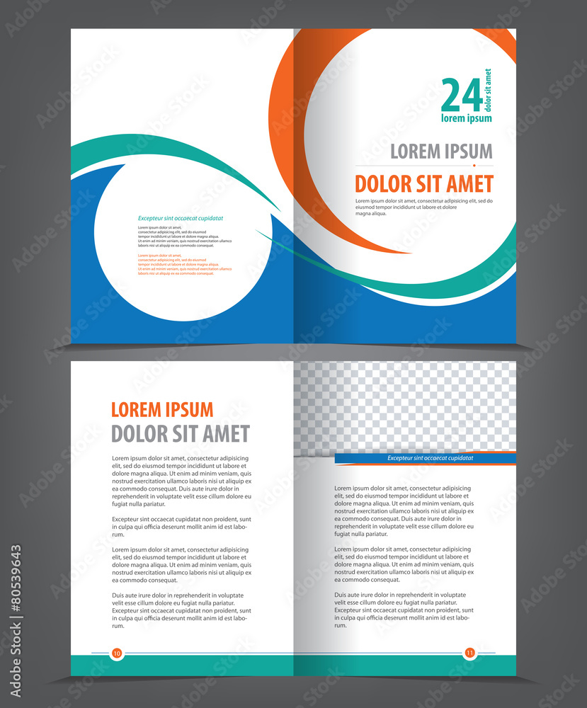 Vector empty bifold brochure template design, print layout